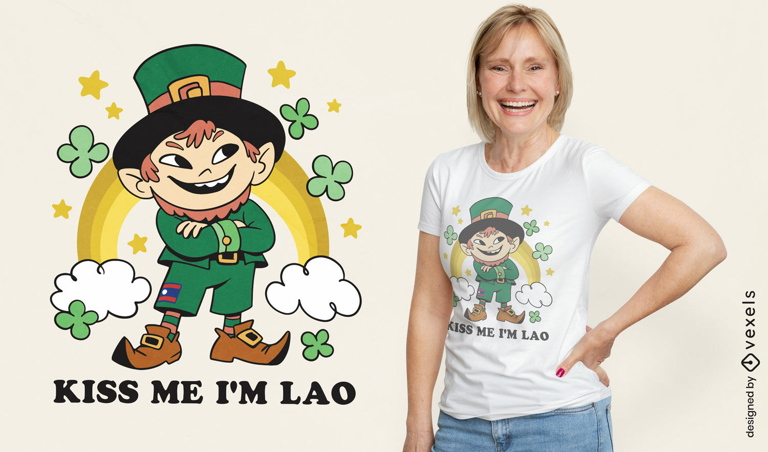 Diseño de camiseta laosiana de San Patricio.