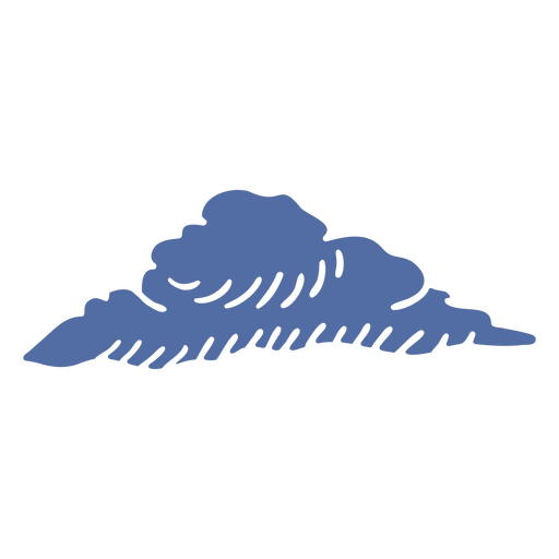 Stylized blue cloud graphic design for apparel PNG Design