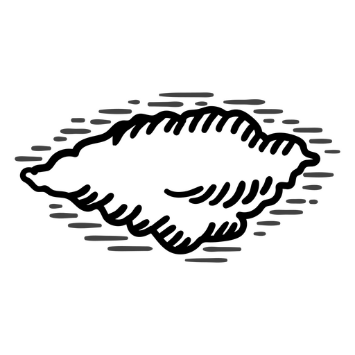 Minimalistisches Linienkunst-Muscheldesign für T-Shirt PNG-Design