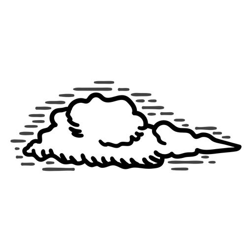 Estampa de camiseta com ilustração estilizada de um esboço de nuvem Desenho PNG