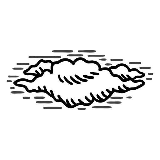 Simple line art cloud illustration for casual wear t-shirt design PNG Design