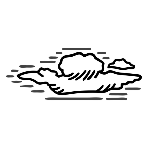 Stilisiertes abstraktes Wolkengrafikdesign PNG-Design