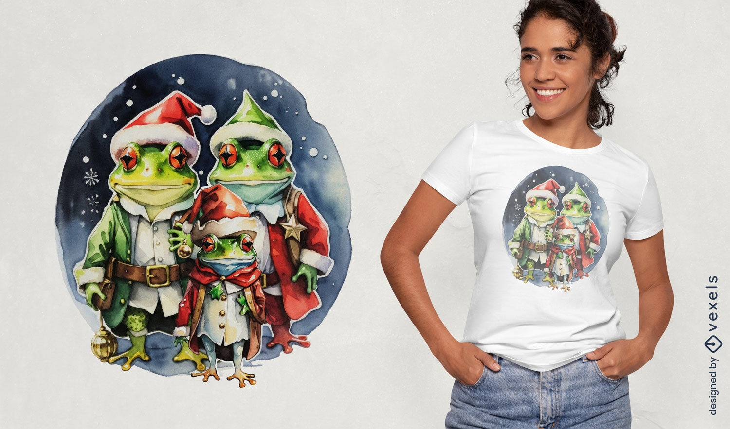 Festive frogs t-shirt design