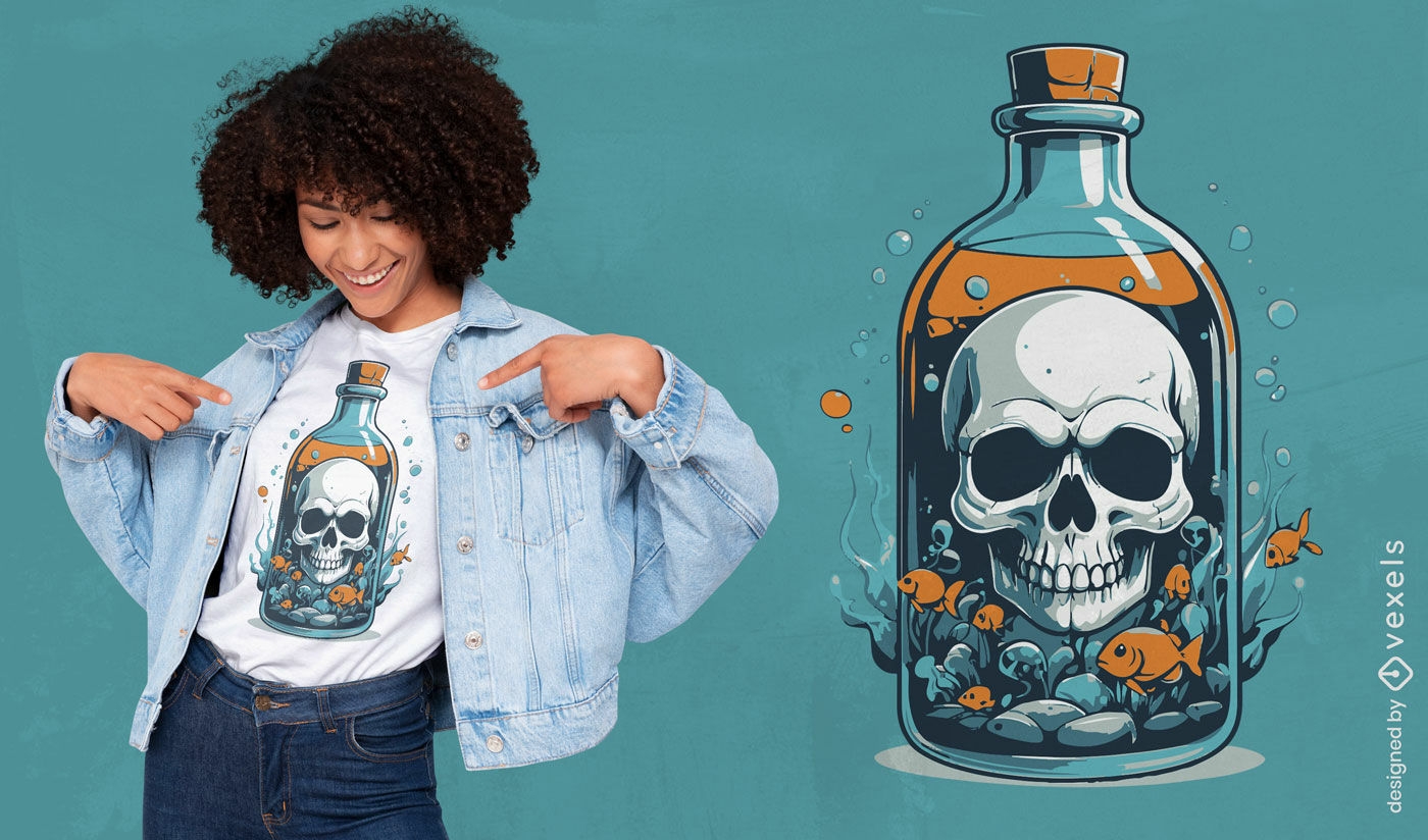 Skull in poison bottle t-shirt design