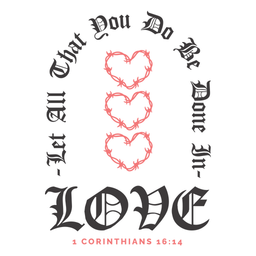 Elegante diseño de cita de amor con corazones. Diseño PNG