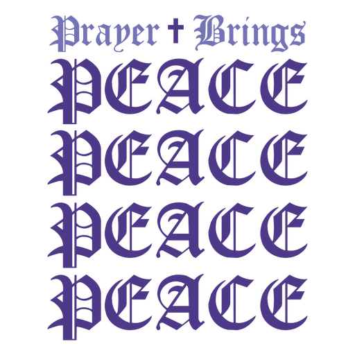 Design tipográfico inspirador de oração e paz Desenho PNG