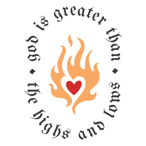 Design mit spiritueller Flamme und Herzzitat PNG-Design