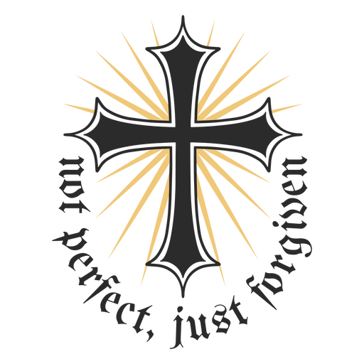 Cruz do perdão com mensagem inspiradora Desenho PNG