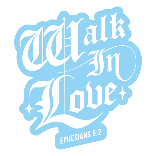 Design com frase inspiradora "Caminhe no amor" Desenho PNG