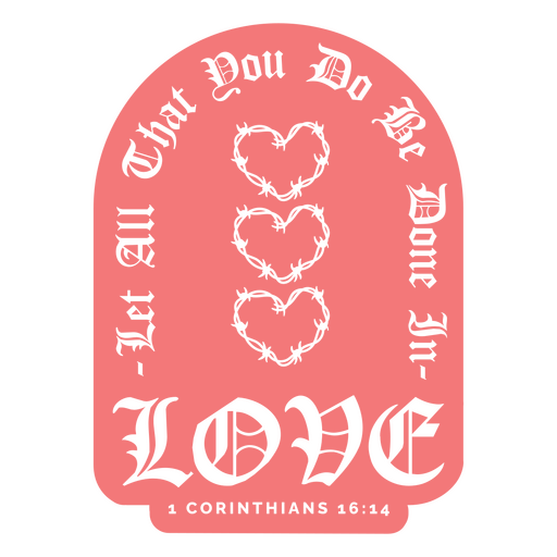 Diseño de camiseta con cita de corazón floral y referencia a las Escrituras. Diseño PNG
