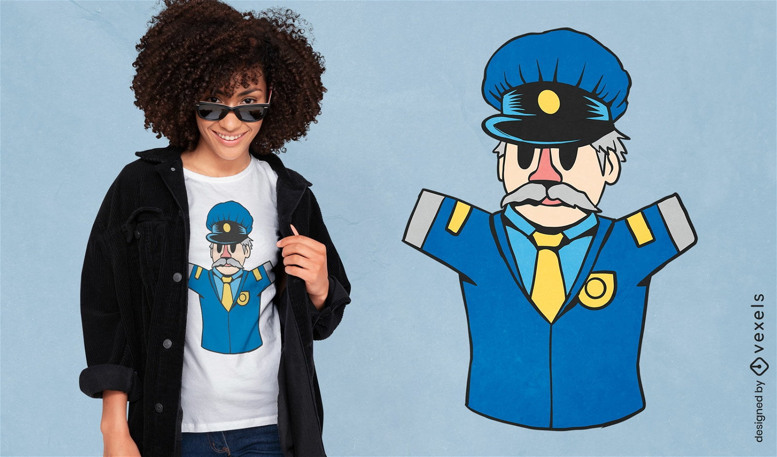 Puppet officer t-shirt design