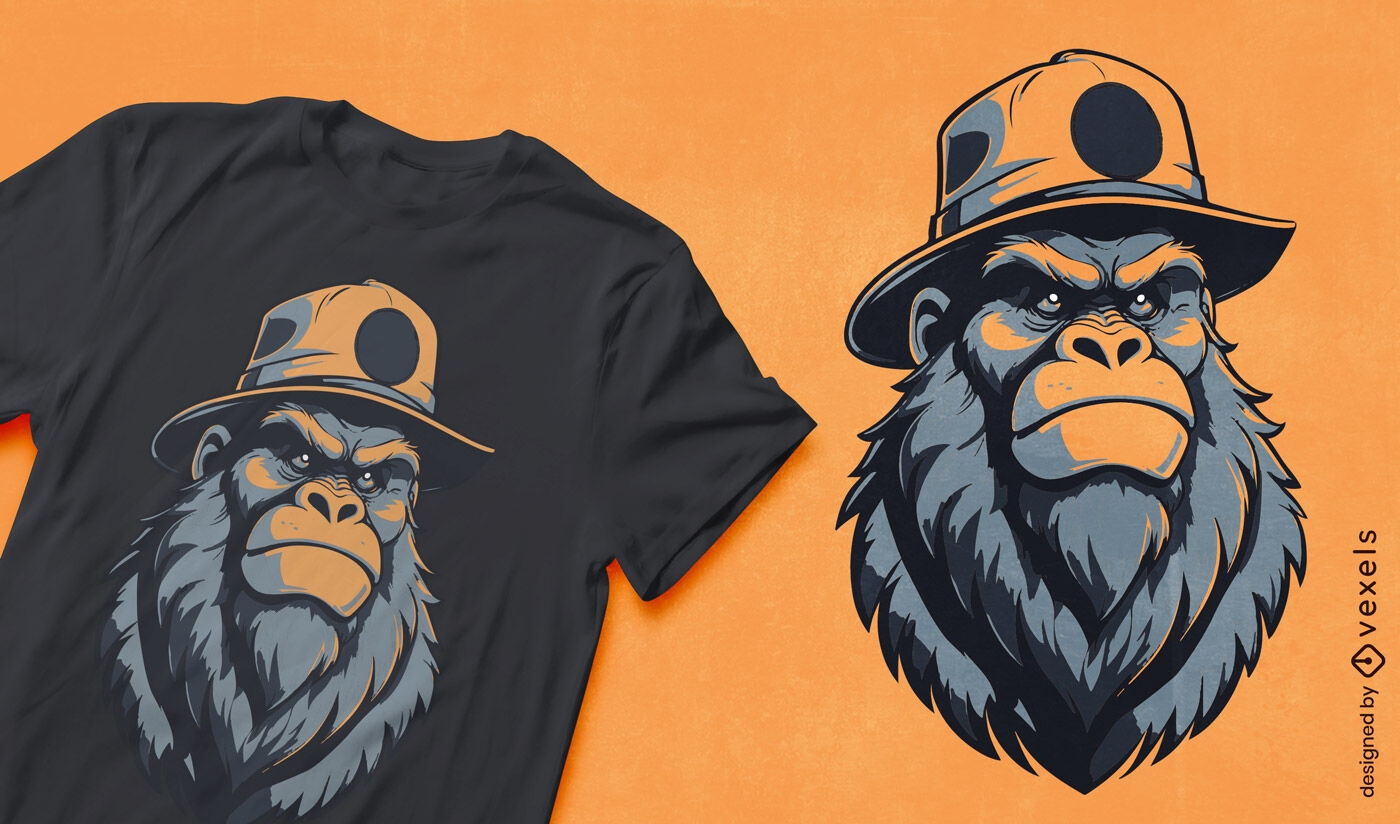 Diseño de camiseta Bigfoot con sombrero.
