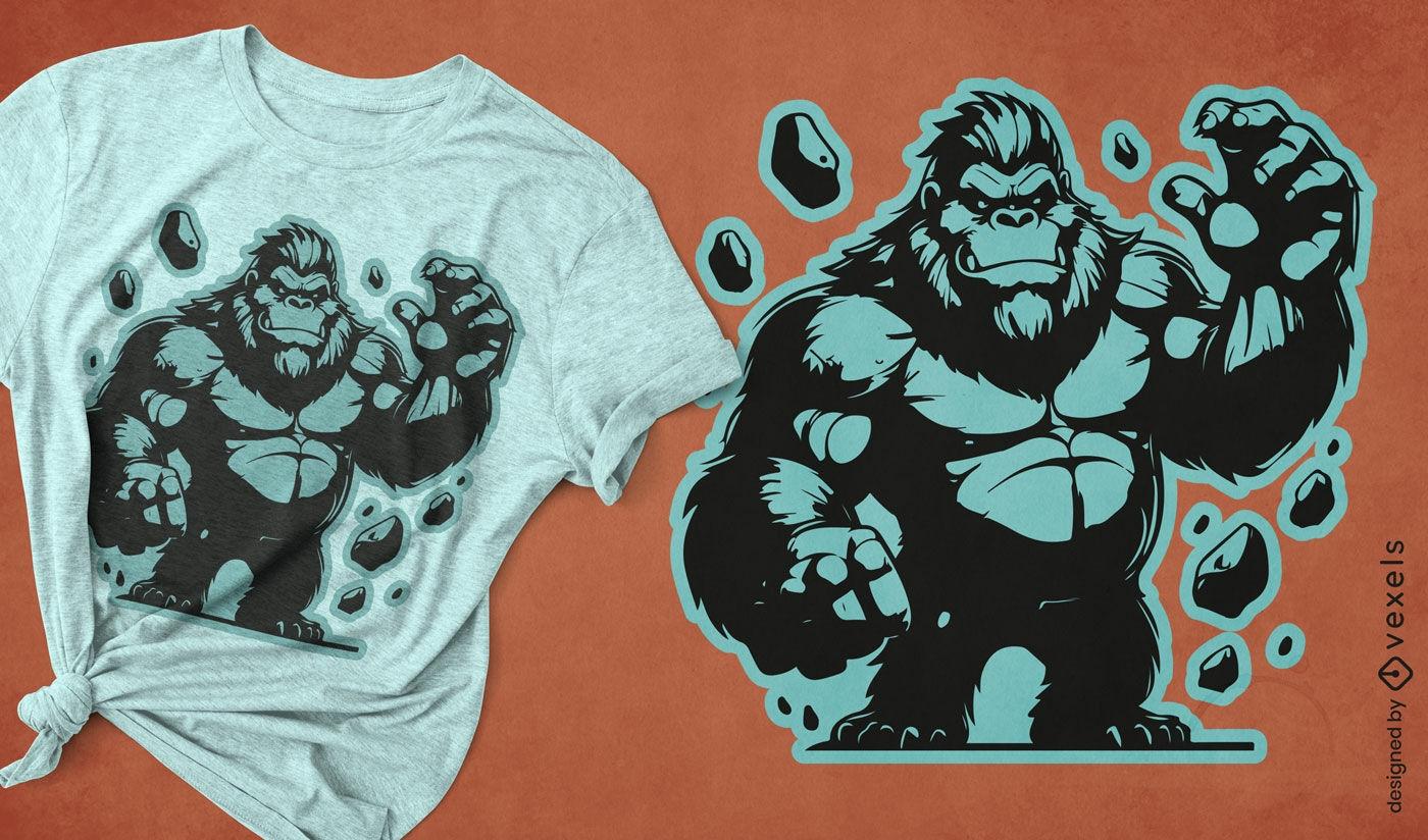 Diseño de camiseta Power Gorilla.