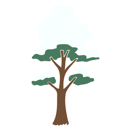 Árbol de dibujos animados con nieve Diseño PNG