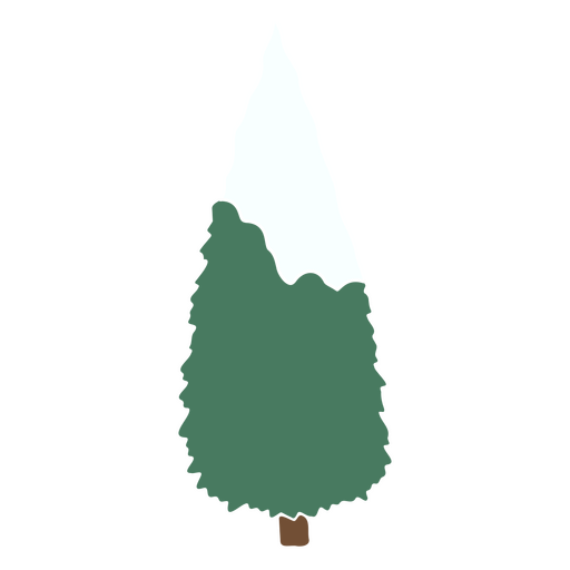 Árbol verde con nieve encima Diseño PNG