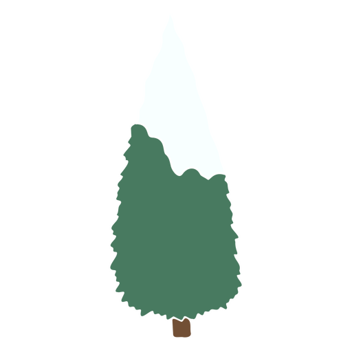 Gr?ner Baum mit Schnee obenauf PNG-Design