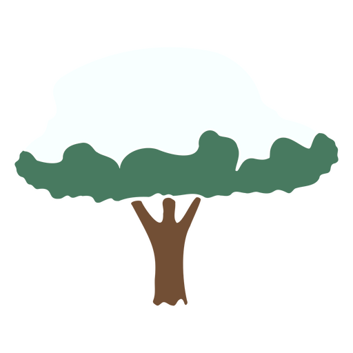 Ilustración de árbol estilizado con capa de nieve Diseño PNG