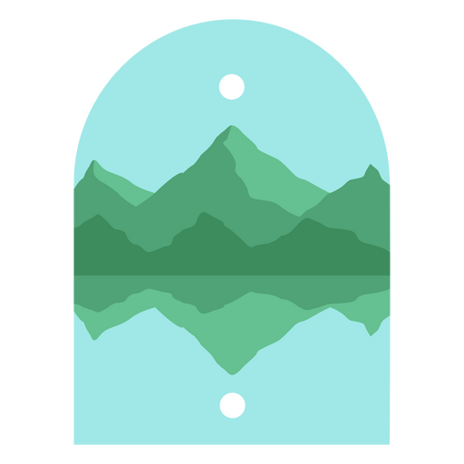 Mountain reflected in a mirror PNG Design