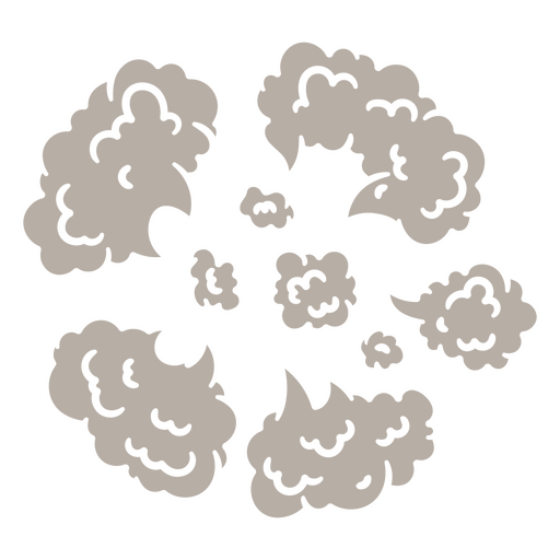 Group of smoke clouds in a circle PNG Design