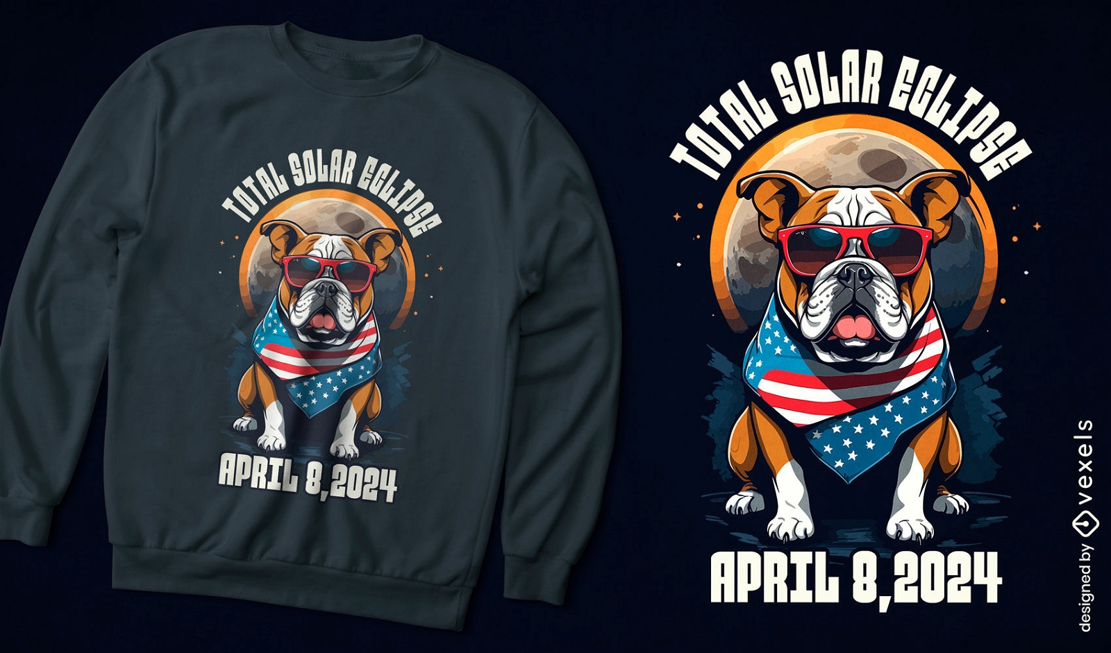 Bulldog solar eclipse hoodie design