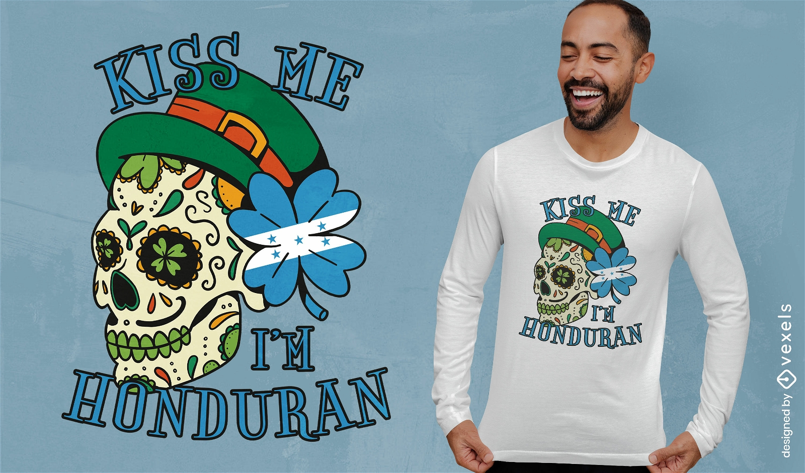 Küss mich, ich bin ein honduranisches T-Shirt-Design