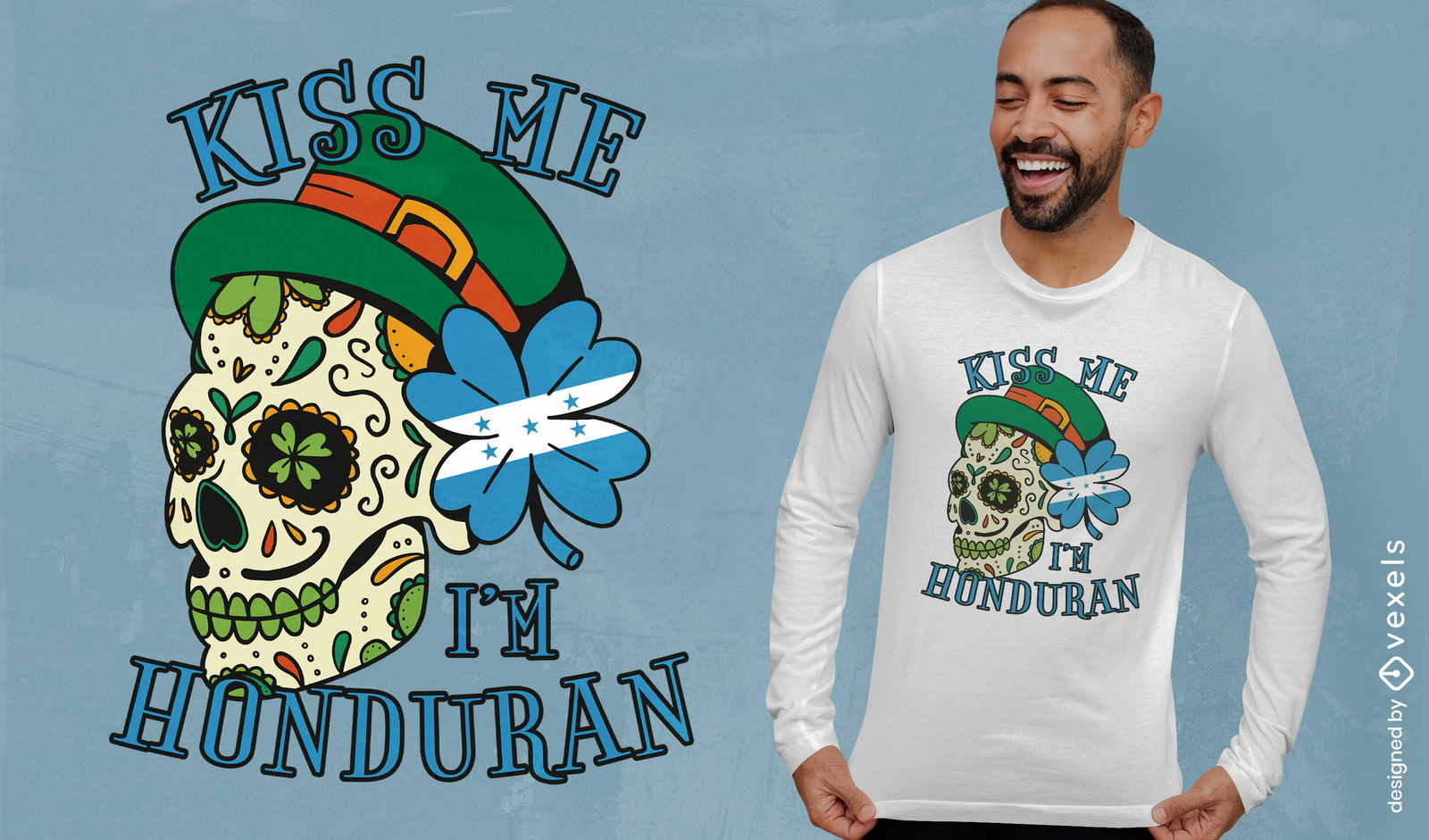 Küss mich, ich bin ein honduranisches T-Shirt-Design