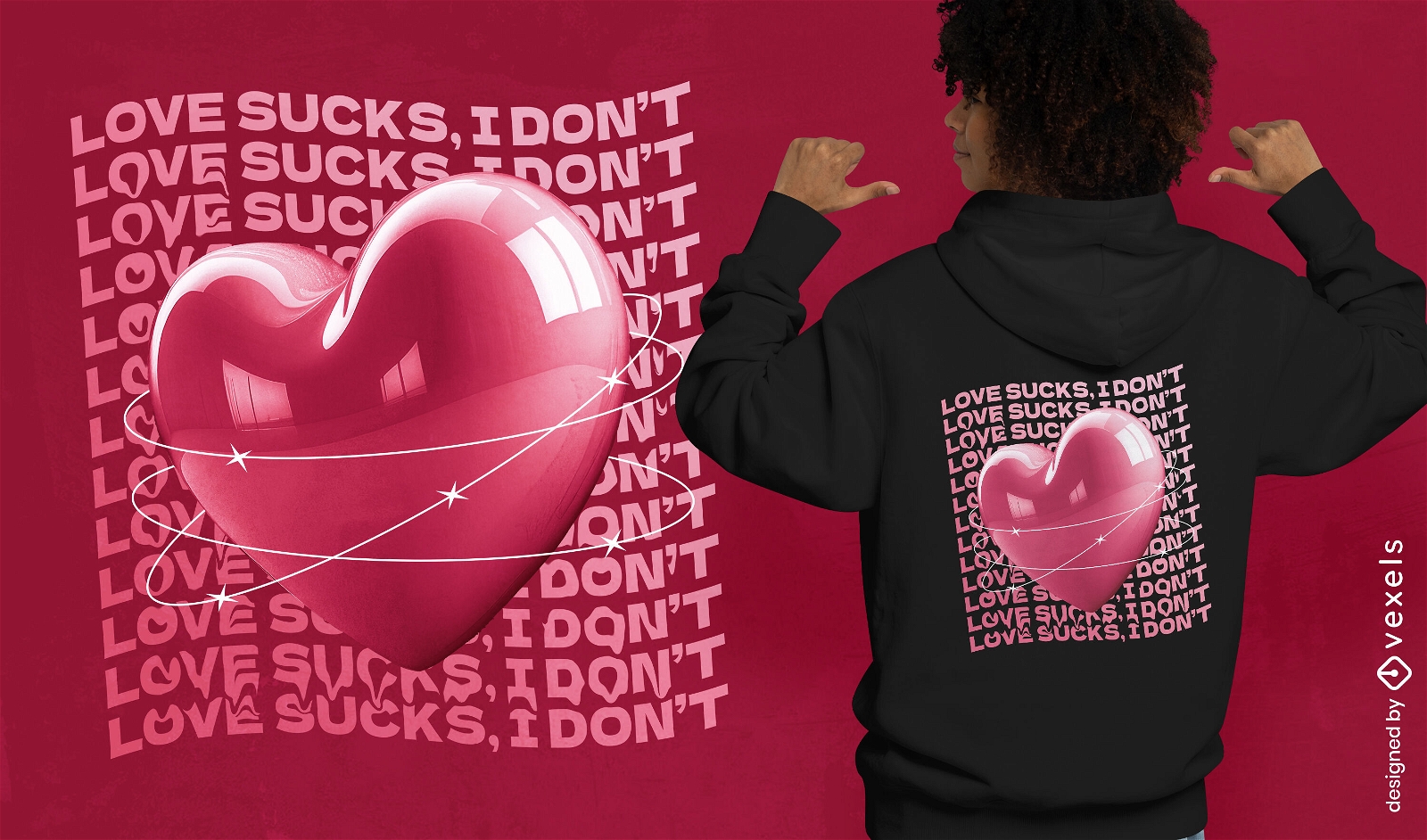 Liebe saugt Zitat-T-Shirt-Design
