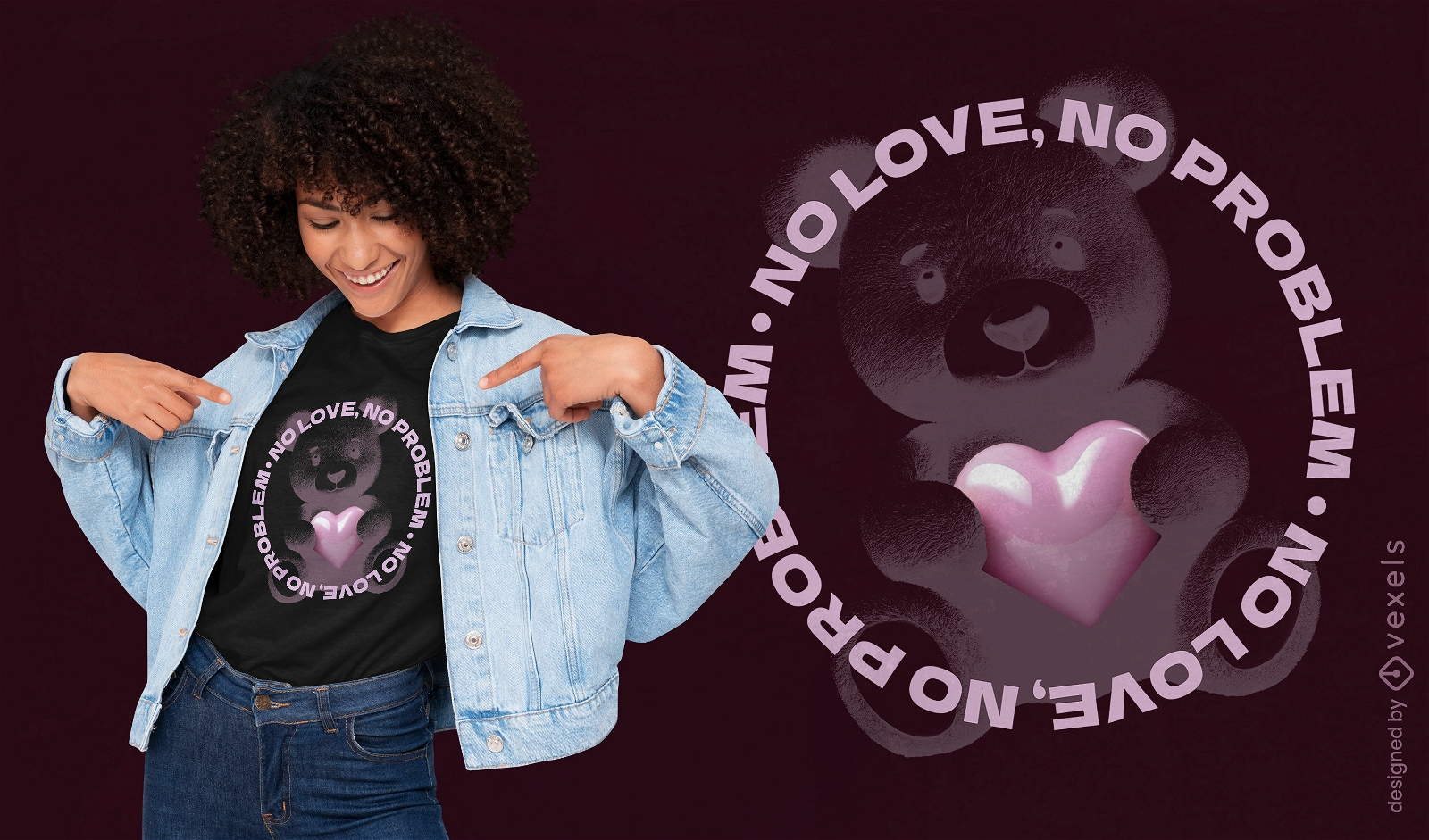 Diseño de camiseta sin amor, sin problema.