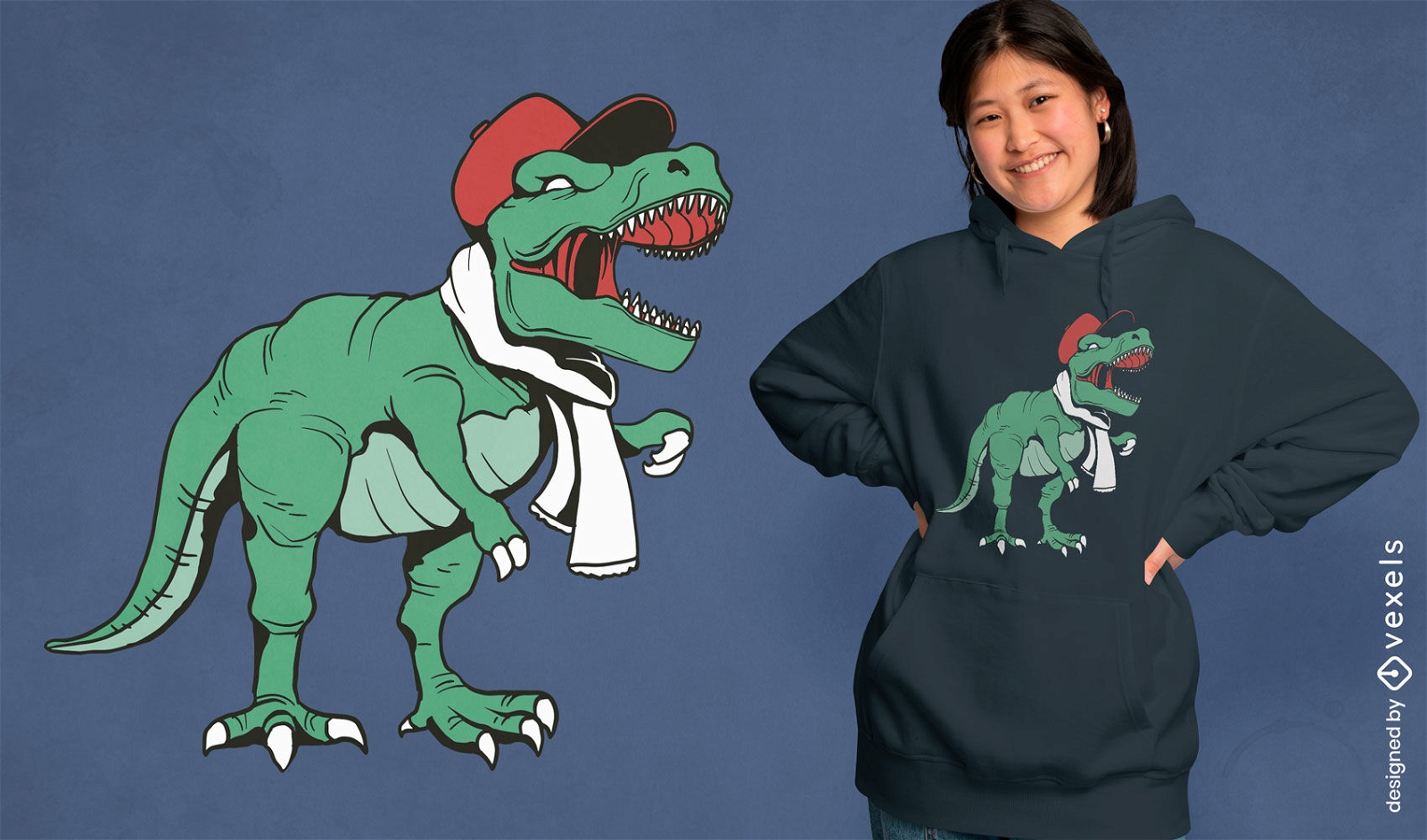Diseño de camiseta de béisbol T-Rex.