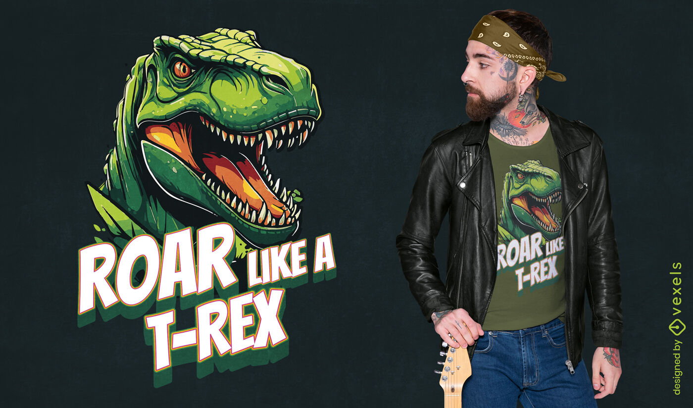 Brüllen Sie wie ein T-Rex-T-Shirt-Design