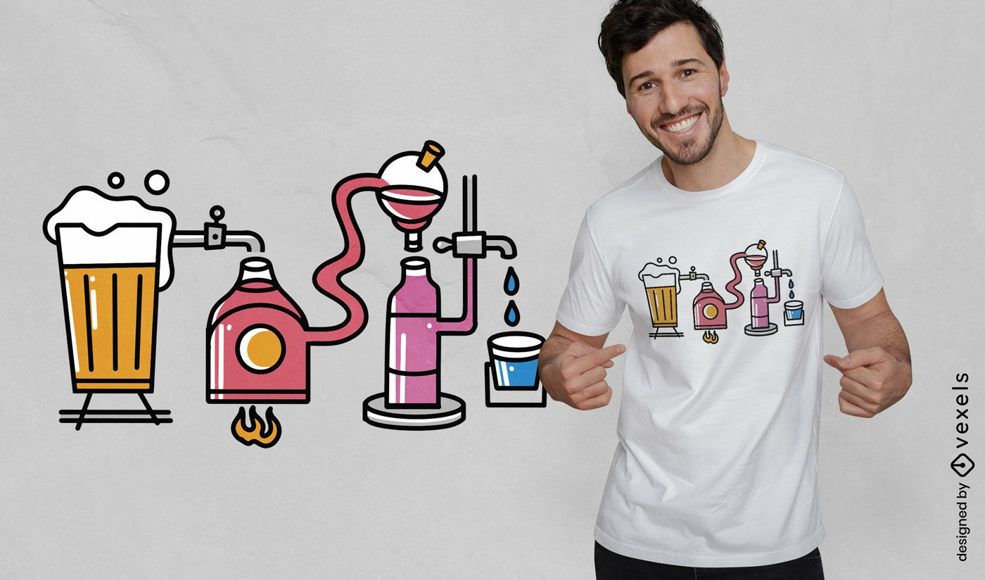Alcohol distillation t-shirt design