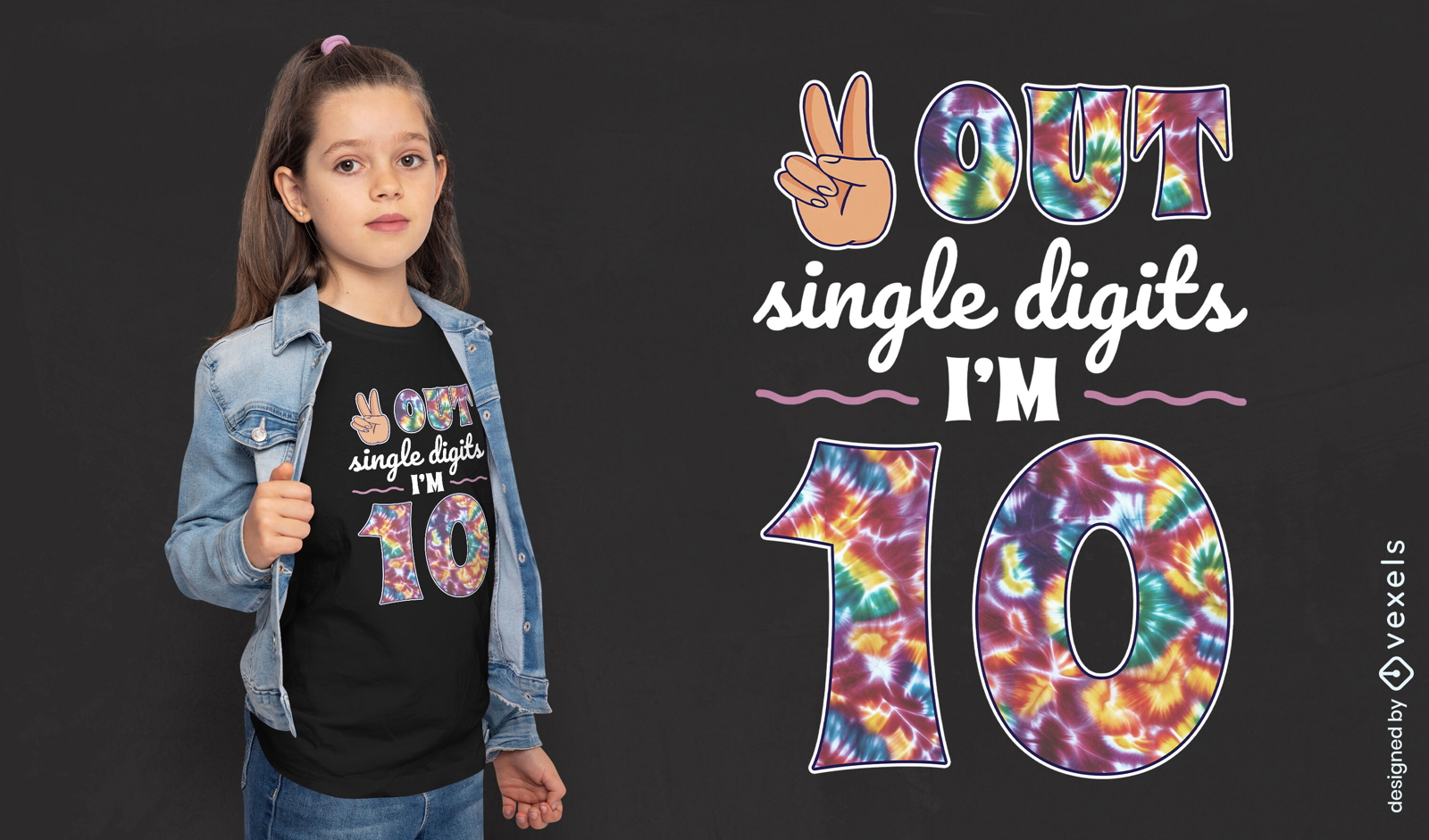Out of single digits birthday t-shirt design