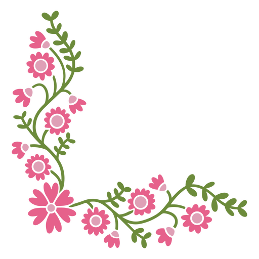 Dise?o floral rosa y verde. Diseño PNG