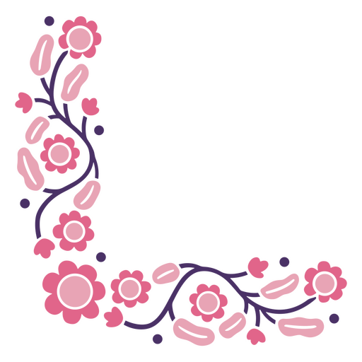 Der Buchstabe l mit rosa Blumen PNG-Design