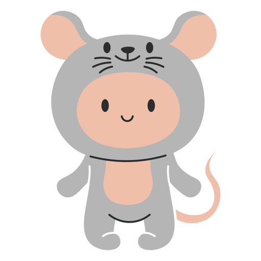 Gray mouse is standing PNG Design