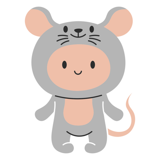 Rato cinza está de pé Desenho PNG