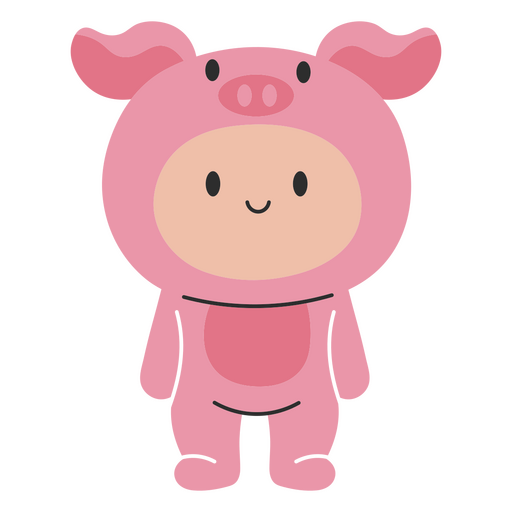 Ilustración de personaje de cerdo lindo Diseño PNG
