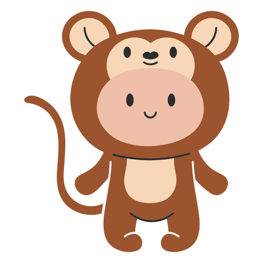 Macaco de desenho animado em pé Desenho PNG