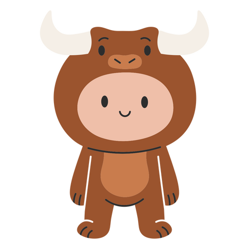 Cartoon-Stier mit Hörnern stehend PNG-Design