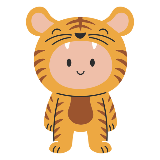 Tigre de desenho animado em pé Desenho PNG