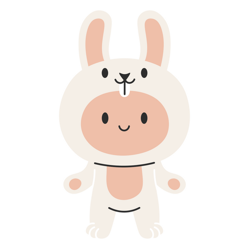White bunny standing PNG Design