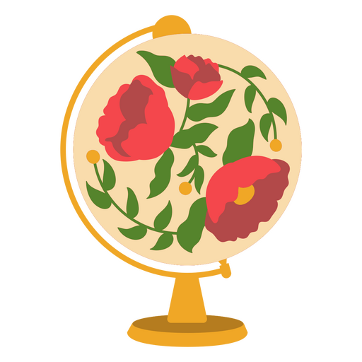 Globe with flowers on it PNG Design
