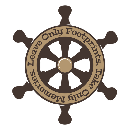 Ship wheel with the words leave only footprints PNG Design
