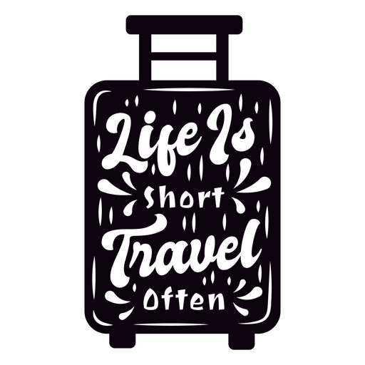 Inspirierendes Reisezitat als Kofferdesign PNG-Design