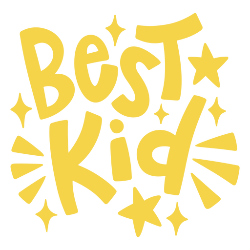 The word best kid in yellow PNG Design