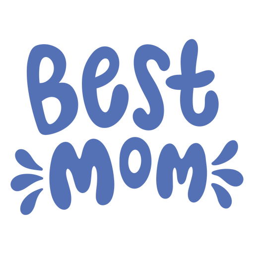 The word best mom in blue PNG Design