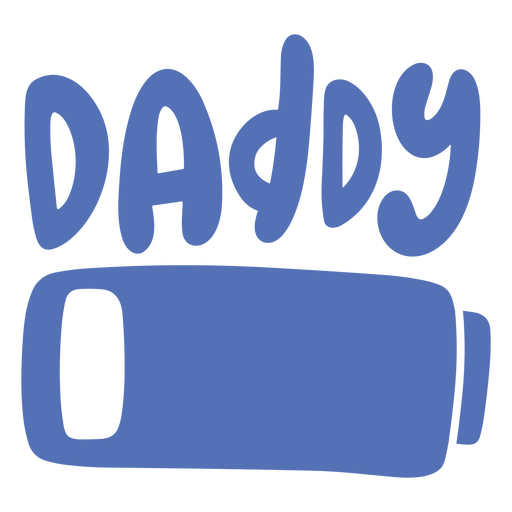 Batería azul con la palabra papá. Diseño PNG