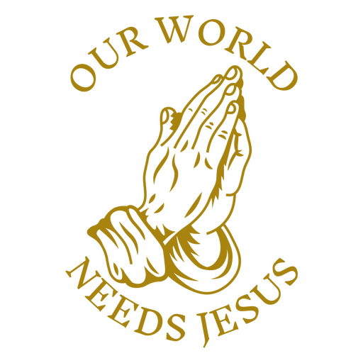 Praying hands graphic with inspirational quote PNG Design
