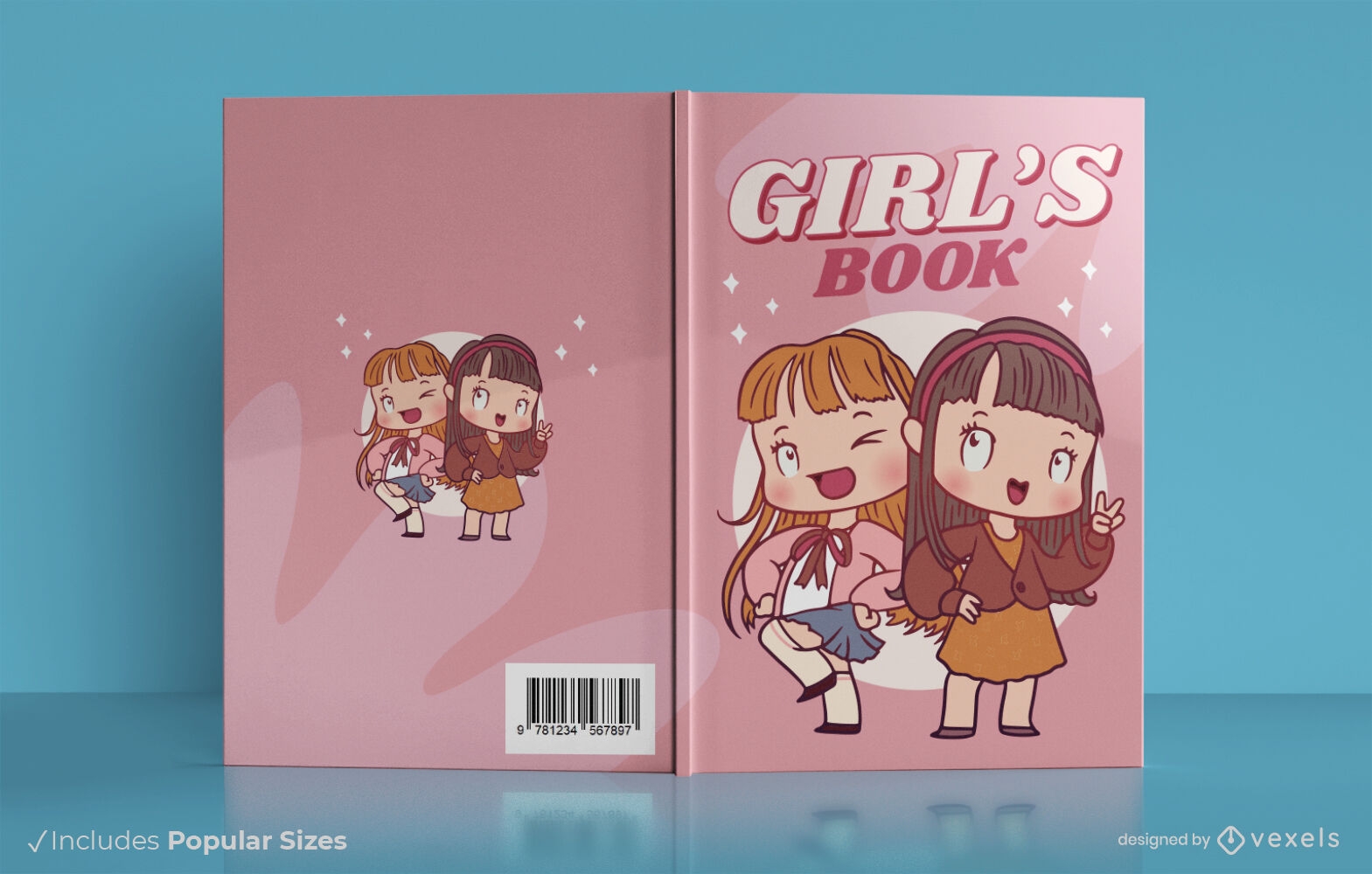 Design de capa de livro de amizade para meninas