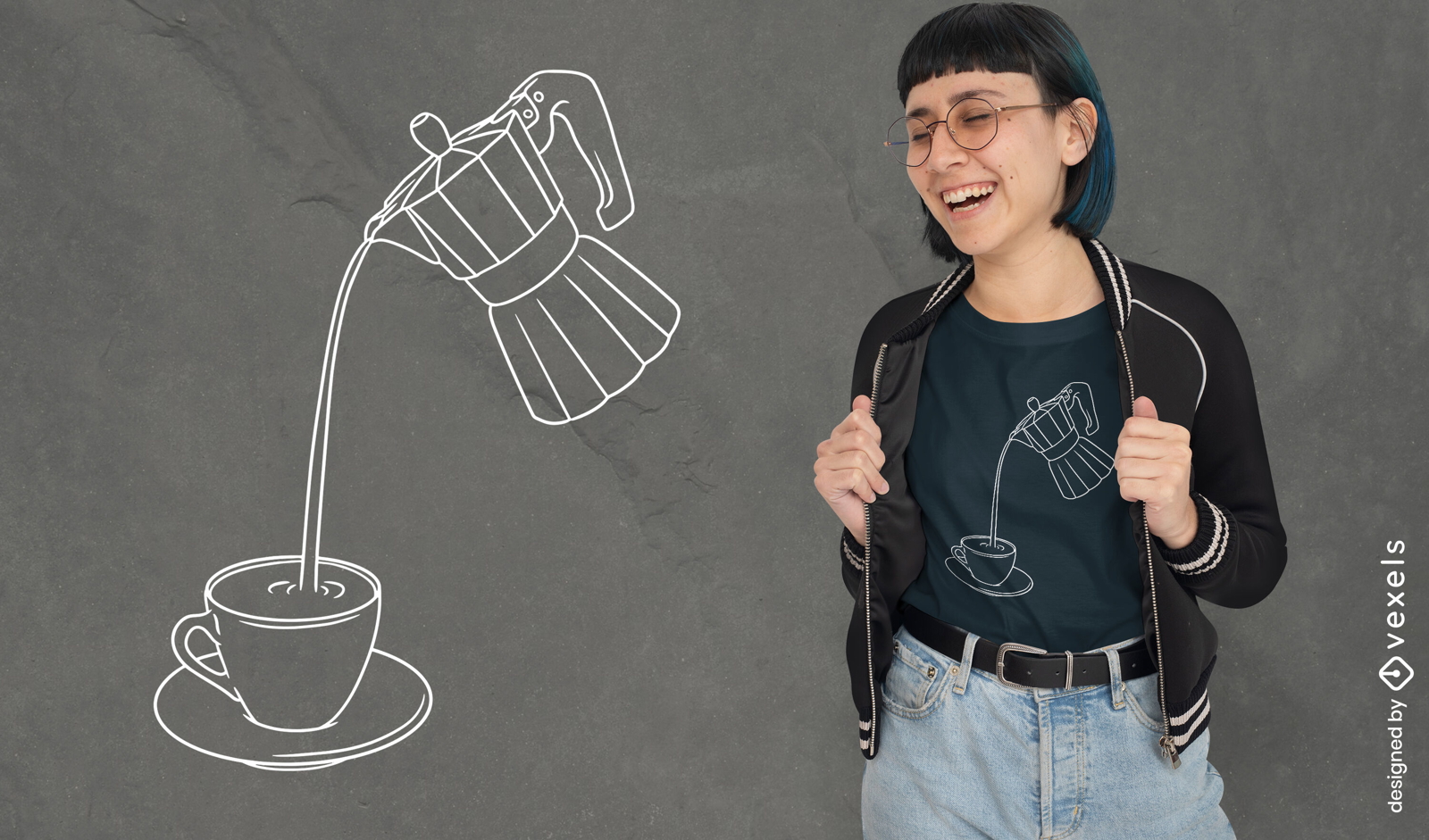 Moka pot coffee t-shirt design